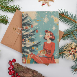 Retro Mitte des Jahrhunderts Vintage Illustration Feiertagskarte