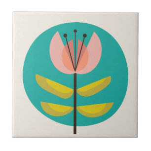 Retro Mitte- des JahrhundertsBlume Fliese