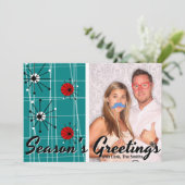 Retro Mitte- des Jahrhundertsmoderne Feiertagskarte (Stehend Vorderseite)