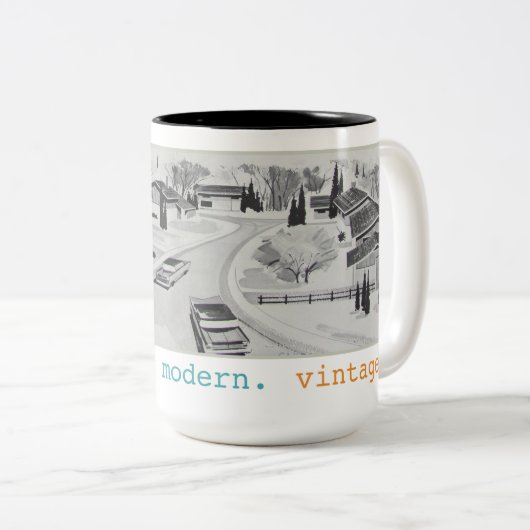 Retro Mitte- des Jahrhundertsmoderne Tasse (VorderseiteRechts)