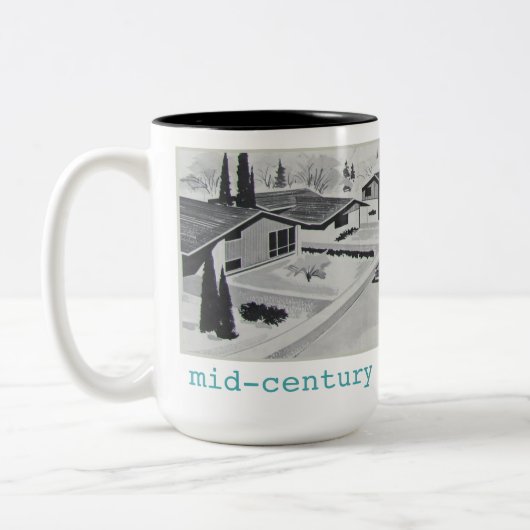 Retro Mitte- des Jahrhundertsmoderne Tasse (Links)