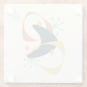 Retro Mitte Jahrhundert Atomic Space Age 20 Kohle Glasuntersetzer (Rückseite)