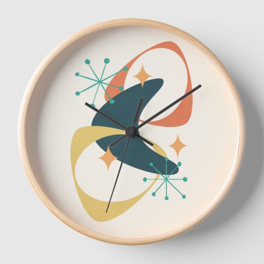 Retro Mitte Jahrhundert Atomic Space Age 20 Kohle Uhr (Vorderseite)