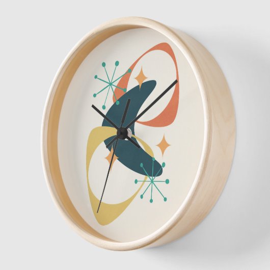 Retro Mitte Jahrhundert Atomic Space Age 20 Kohle Uhr (Winkel)