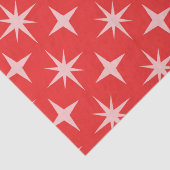 Retro Mitte Jahrhundert Atomstars Muster auf Rot Seidenpapier (Detail)