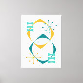 Retro Mitte Jahrhundert Atomzeitalter 24 Aquamarin Leinwanddruck (Vorderseite)