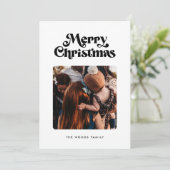 Retro Mitte Jahrhundert Frohe Weihnachten 2 Foto (Stehend Vorderseite)