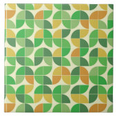 Retro Mitte Jahrhundert Geometrisches Blumengrün Fliese (Vorderseite)