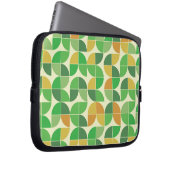 Retro Mitte Jahrhundert Geometrisches Blumengrün Laptopschutzhülle (Vorne Rechts)