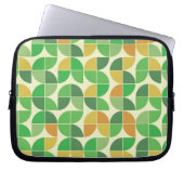 Retro Mitte Jahrhundert Geometrisches Blumengrün Laptopschutzhülle (Vorderseite)