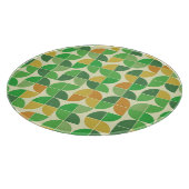 Retro Mitte Jahrhundert Geometrisches Blumengrün Schneidebrett (Ecke)