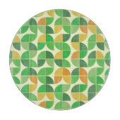Retro Mitte Jahrhundert Geometrisches Blumengrün Schneidebrett (Vorderseite)