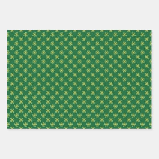 Retro Mitte Jahrhundert Grün & Rot Weihnachten Geschenkpapier Set (Vorderseite 3)