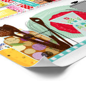 Retro Mitte Jahrhundert Küche Poster (Ecke)