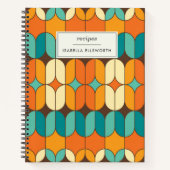 Retro Mitte Jahrhundert Mod Orange Personalisierte Notizblock (Vorderseite)