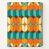 Retro Mitte Jahrhundert Mod Orange Personalisierte Notizblock (Rückseite)
