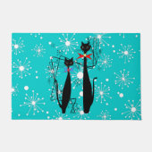 Retro Mitte Jahrhundert Moderne Coole Katze Fußmatte (Vorderseite)