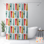 Retro Mitte Jahrhundert Moderne Farben Duschvorhang