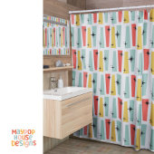 Retro Mitte Jahrhundert Moderne Farben Duschvorhang