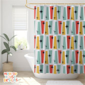 Retro Mitte Jahrhundert Moderne Farben Duschvorhang
