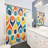 Retro Mitte Jahrhundert Moderne Farben Duschvorhang