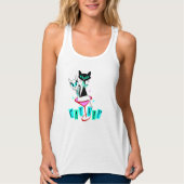 Retro Mitte Jahrhundert Moderne KatNip Atomkatze Tank Top (Vorderseite)