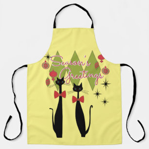 Retro Mitte Jahrhundert Moderne Katzen Weihnachten Schürze