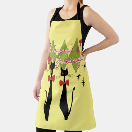 Retro Mitte Jahrhundert Moderne Katzen Weihnachten Schürze (InSitu)