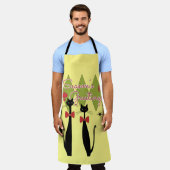 Retro Mitte Jahrhundert Moderne Katzen Weihnachten Schürze (Getragen)