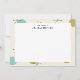 Retro Mitte Jahrhundert Moderne Mitteilungskarten