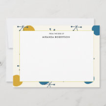 Retro Mitte Jahrhundert Moderne Mitteilungskarten