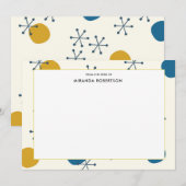 Retro Mitte Jahrhundert Moderne Mitteilungskarten (Vorne/Hinten)