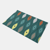 Retro Mitte Jahrhundert Moderne Wavy Lines Aquamar Fußmatte (Schrägansicht)