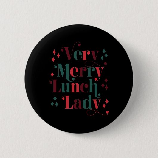 Retro Mitte Jahrhundert Moderne Weihnachten Sehr f Button (Vorderseite)