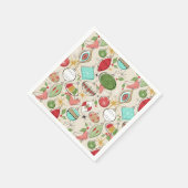 Retro Mitte Jahrhundert Moderne Xmas Napkins Serviette (Ecke)
