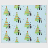 Retro Mitte Jahrhundert Moderner Cooler Katzenweih Geschenkpapier (Flach)