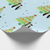 Retro Mitte Jahrhundert Moderner Cooler Katzenweih Geschenkpapier (Ecke)