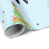 Retro Mitte Jahrhundert Moderner Cooler Katzenweih Geschenkpapier (Rolleneckpunkt)