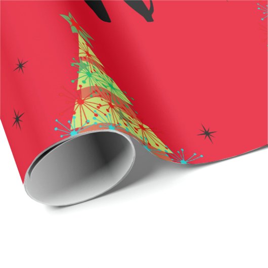 Retro Mitte Jahrhundert Moderner Cooler Katzenweih Geschenkpapier (Rolleneckpunkt)