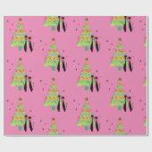 Retro Mitte Jahrhundert Moderner Cooler Katzenweih Geschenkpapier (Flach)