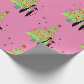 Retro Mitte Jahrhundert Moderner Cooler Katzenweih Geschenkpapier (Ecke)