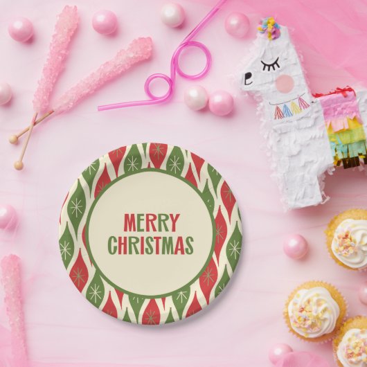 Retro Mitte Jahrhundert Moderner Niedlicher 50er F Pappteller (Party)