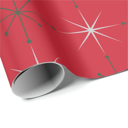 Retro Mitte Jahrhundert Moderner Urlaub 50er 60er Geschenkpapier (Rolleneckpunkt)