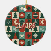 Retro Mitte Jahrhundert Moderner Urlaub geprüft Keramik Ornament (Vorne)