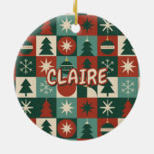 Retro Mitte Jahrhundert Moderner Urlaub geprüft Keramik Ornament (Hinten)