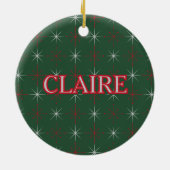 Retro Mitte Jahrhundert Moderner Urlaub rot grüne  Keramik Ornament (Hinten)