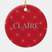 Retro Mitte Jahrhundert Moderner Urlaub rot grüne Keramik Ornament (Hinten)