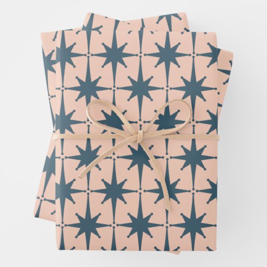 Retro Mitte Jahrhundert Modernes 50er Sternexplosi Geschenkpapier Set (Beispiel)