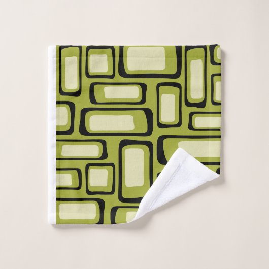 Retro Mitte Jahrhundert Modernes Abstrakt Badhandtuch Set (Waschlappen)