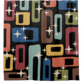 Retro Mitte Jahrhundert Modernes Abstrakt Duschvorhang (Vorderseite)